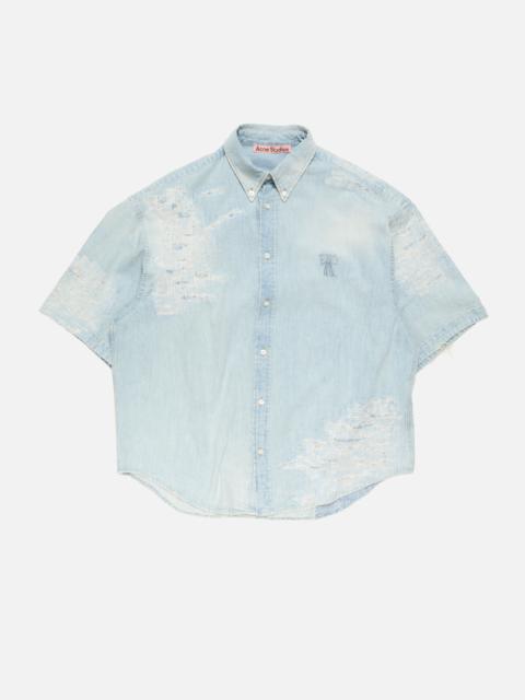 Mended denim shirt - Light blue