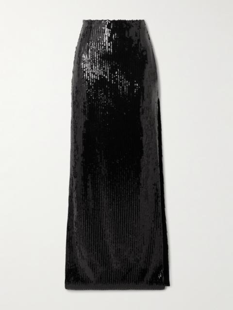 Beating Heart Sequined Tulle Maxi Skirt