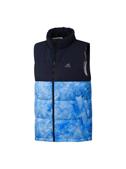 adidas Stand Collar Leisure Sports Windproof Warm Down Vest Men Hide Blue GE9983