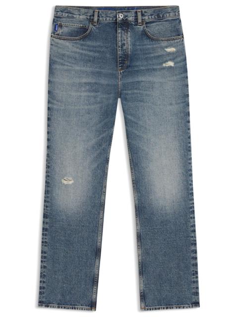BAGGY-FIT JEANS IN BLUE DISTRESSED DENIM