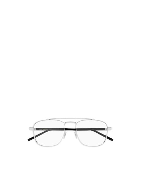 silver-tone glasses