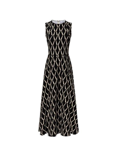 patterned jersey midi dress