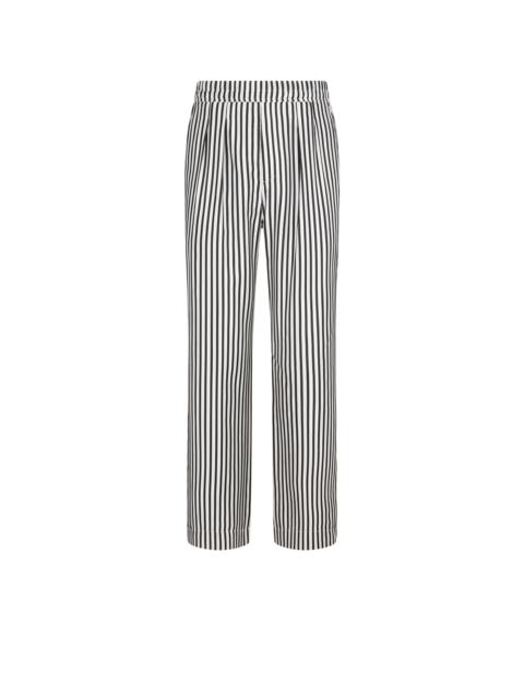BATON STRIPE FLUID SILK PLEATED LOUNGE PANT
