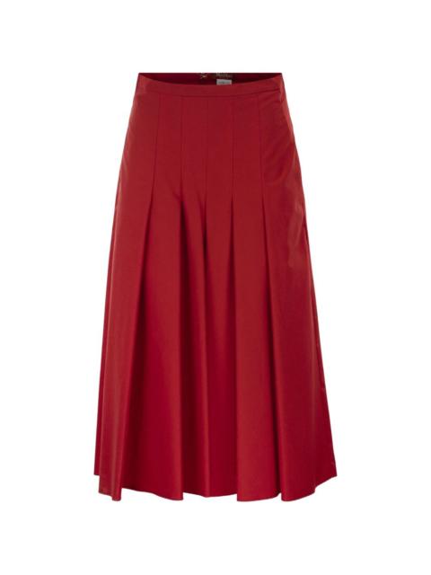 pleated flared skirt