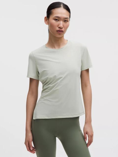 Side-Ruched Running Short-Sleeve Shirt