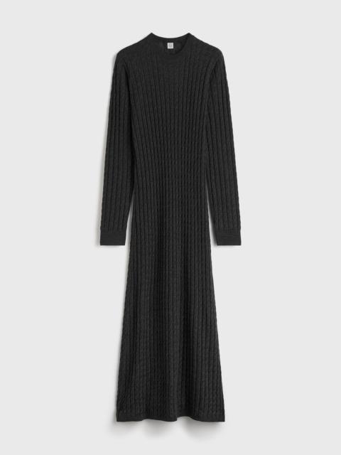Cable knit dress charcoal