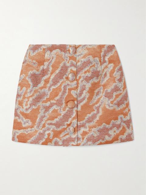 Lucio Metallic Jacquard Mini Skirt
