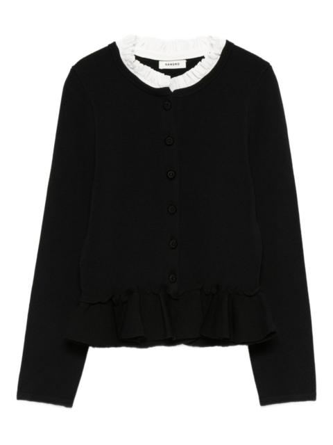 ruffled detachable collar cardigan