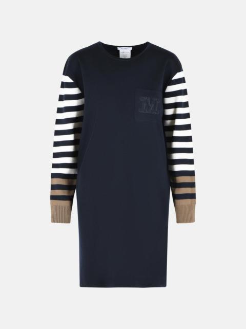 COTRO 'VELO' DRESS IN NAVY BLUE VIRGIN WOOL