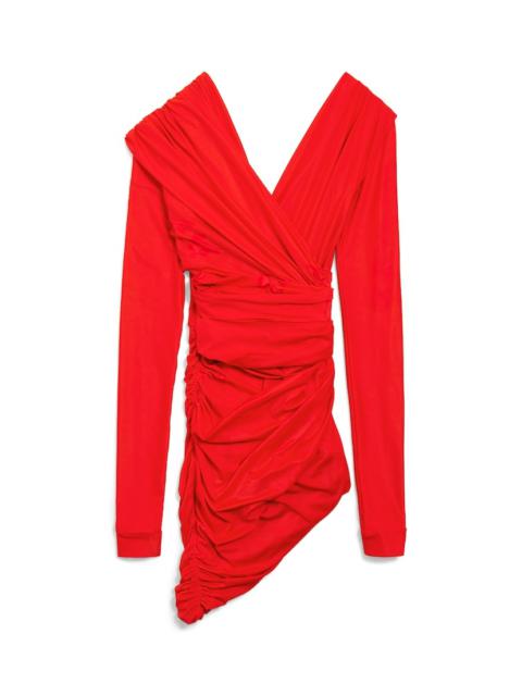 Women's Draped Dress in Red