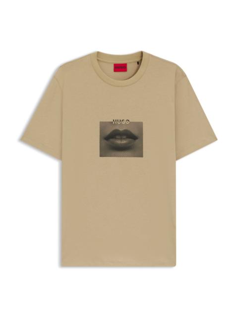 COTTON-JERSEY T-SHIRT WITH LIP ARTWORK