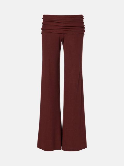 Silk-blend wide-leg pants