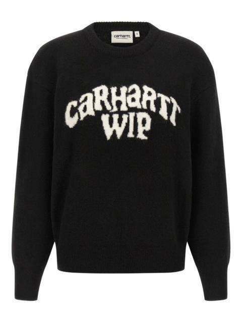 logo-intarsia crewneck sweater
