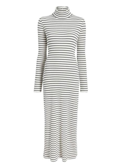 Frances striped turtleneck midi dress