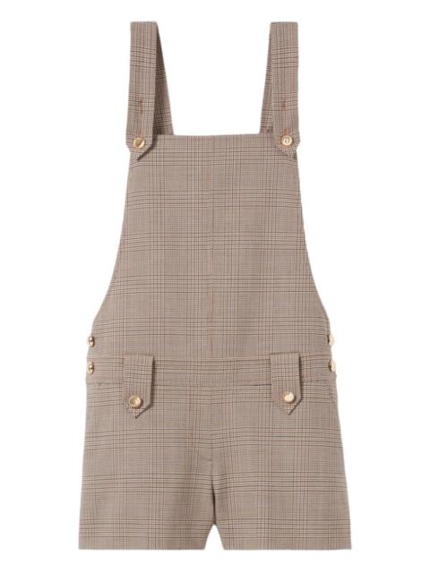 checked dungaree playsuit