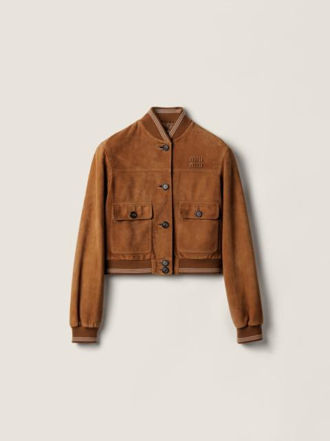 Suede blouson jacket
