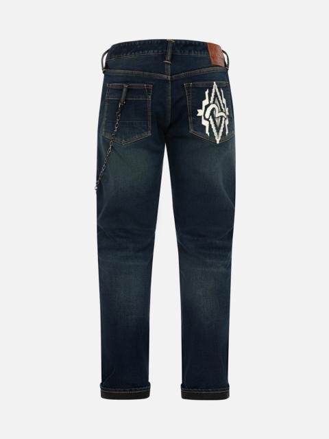 Navajo Style Tapestry Seagull Print Pocket Carrot Fit Jeans #2017