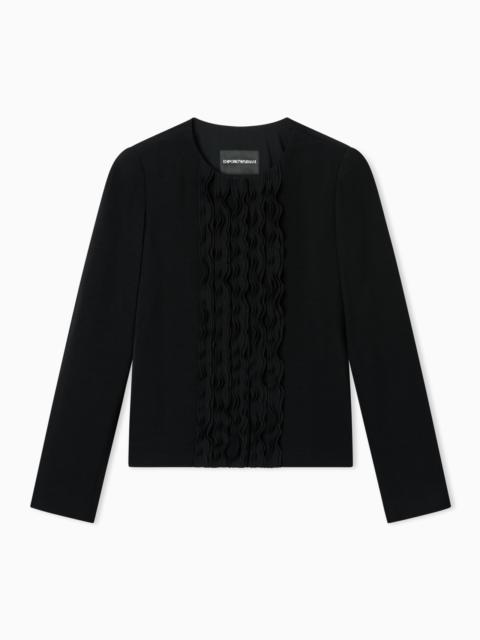 WASHED TWILL JACKET WITH FITTED SIDES