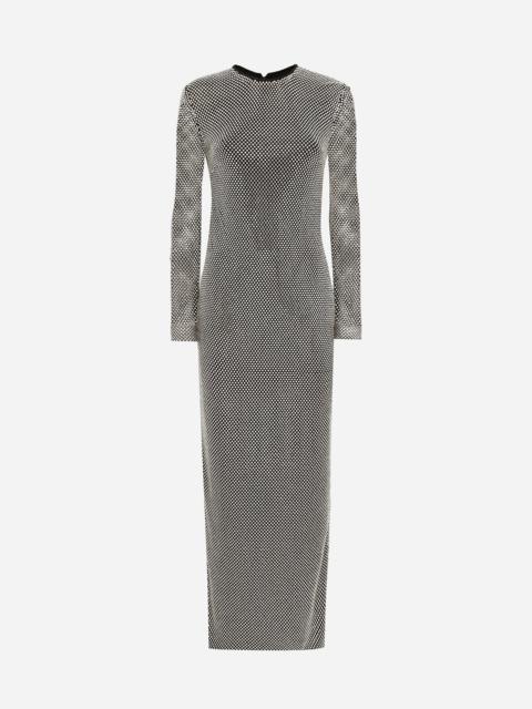 Long crystal mesh dress