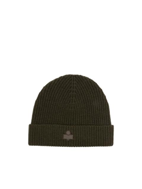 ribbed logo beanie