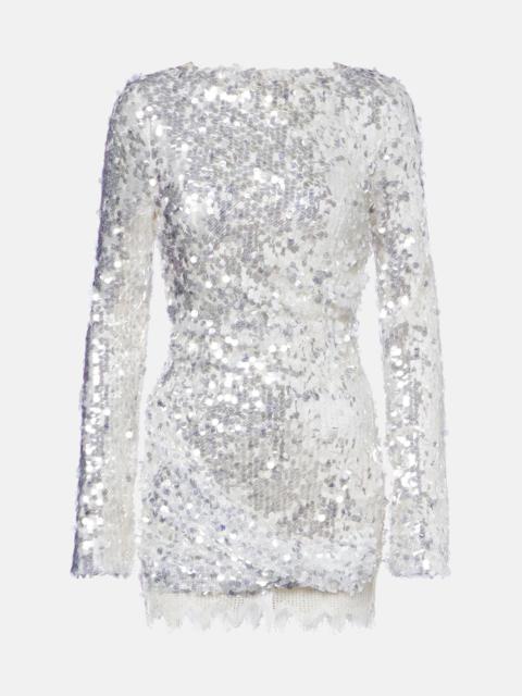 Opaline open-back sequined minidress