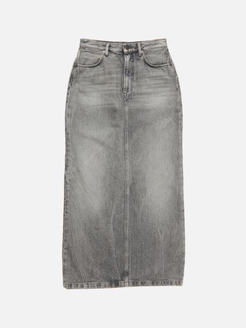Long denim skirt - Washed Black