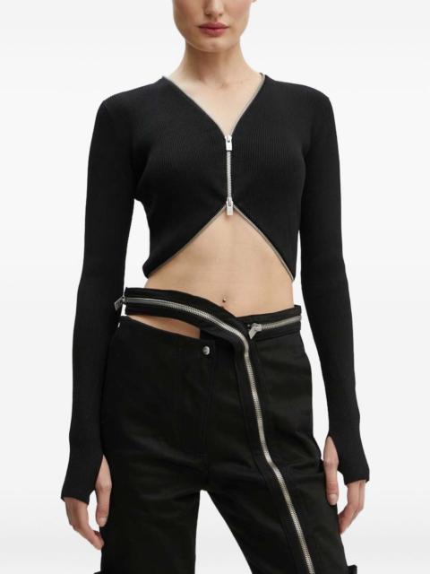zip-fastening knitted top