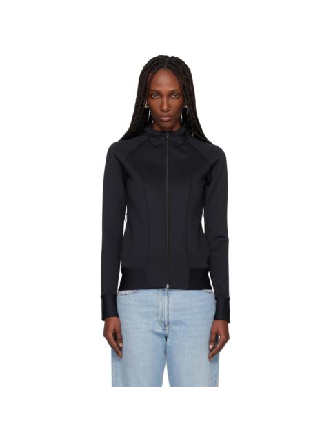 Black Embossed Logo Hoodie