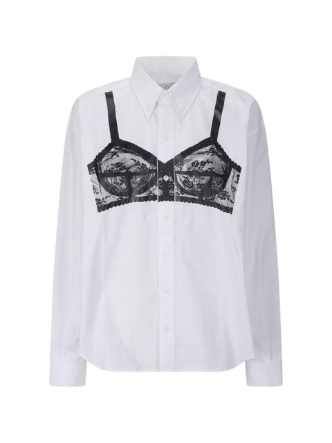 bra-print button-down shirt