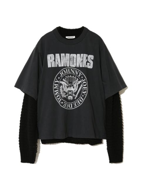 トップス UNDERCOVER Asymmetrical black shirt Undercover Graphic Print Asymmetrical Cotton T-shirt In