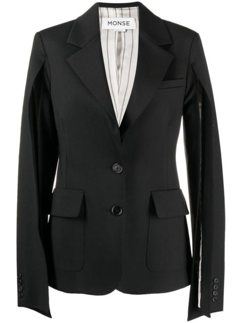 arm-slit wool-blend blazer
