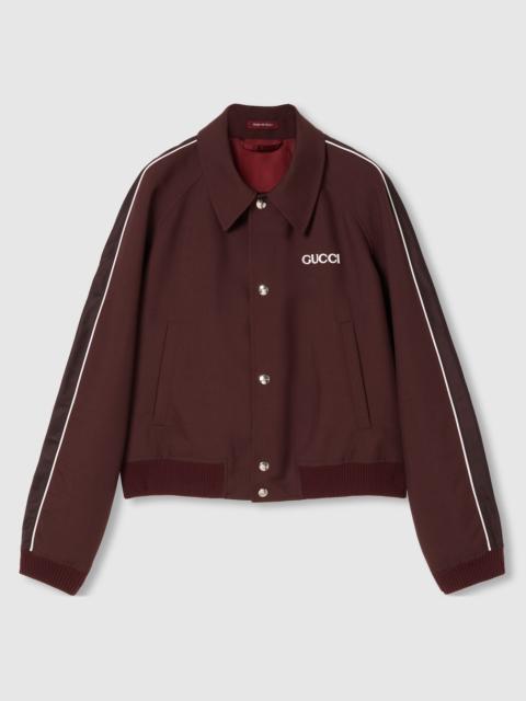 Wool jacket with logo patch