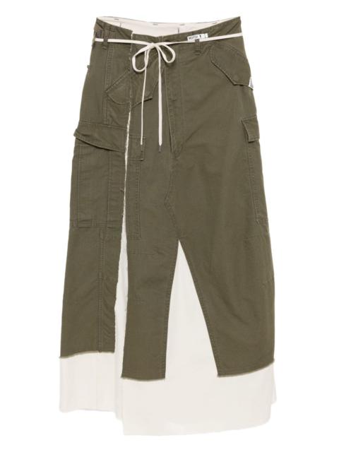 distressed cotton cargo skirt