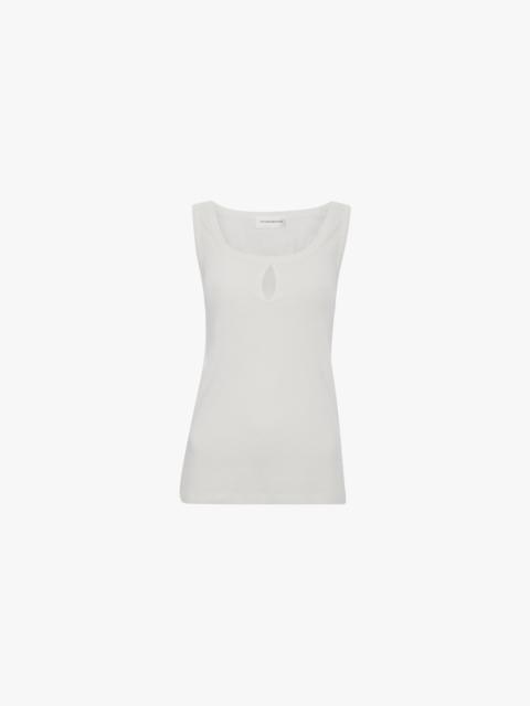 Split Tank Top In White