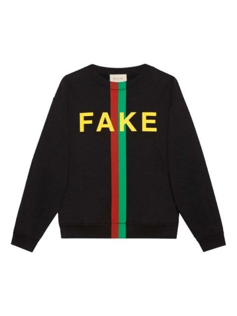 'Fake/Not' print sweatshirt