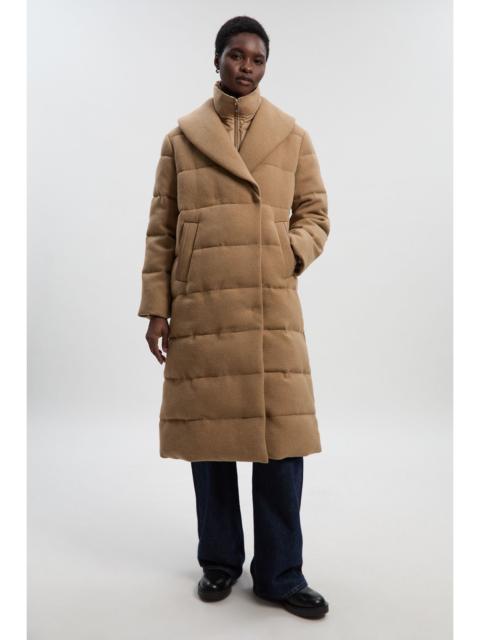 Wool Hybrid Padded Puffer Midi Coat