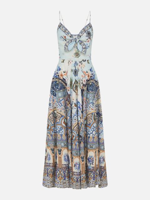 LONG DRESS WITH TIE FRONT