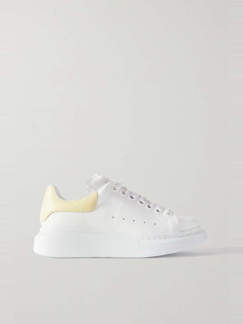 Leather exaggerated-sole sneakers