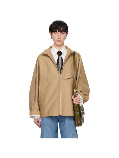 Beige Heavy Cotton Gabardine Jacket