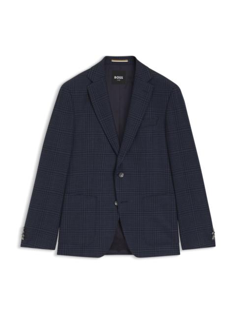 CHECKED SLIM-FIT JACKET IN VIRGIN WOOL