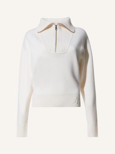 Half Zip Wool & Cashmere Top