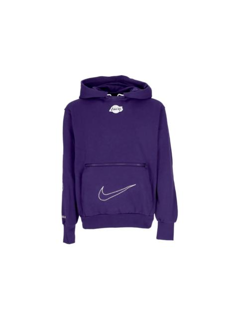 Nike NBA Los Angeles Lakers Courtside Loose Fit Hoodie Purple