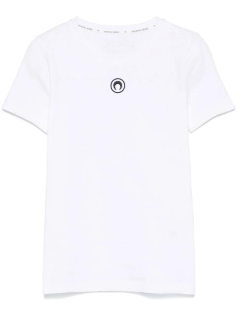 Marine Serre Crescent Moon-embroidery T-shirt
