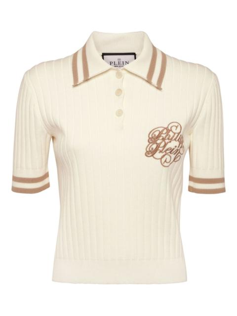 logo-embroidered polo top