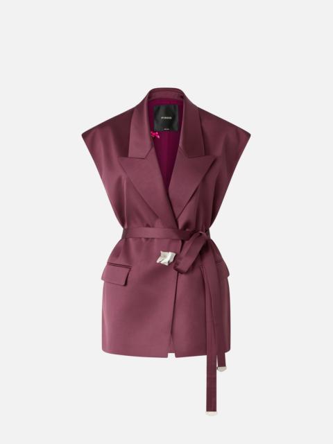 SLEEVELESS JACKET IN SATIN