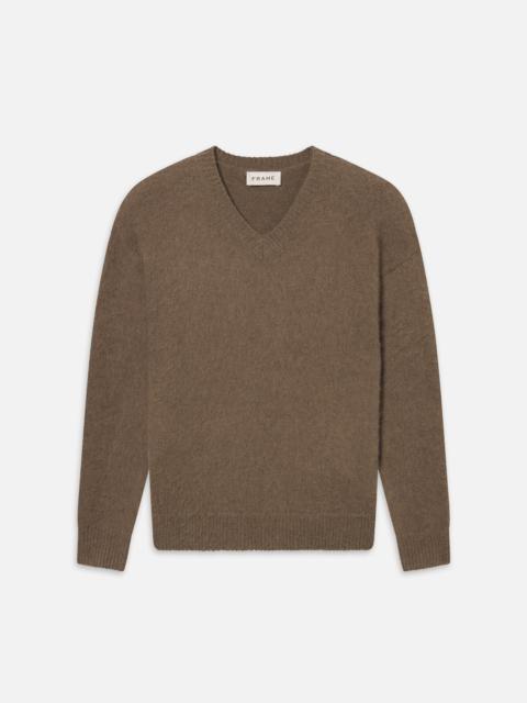 Brushed Cashmere V-neck Sweater