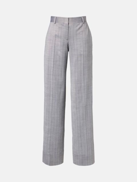 Striped wool wide-leg pants