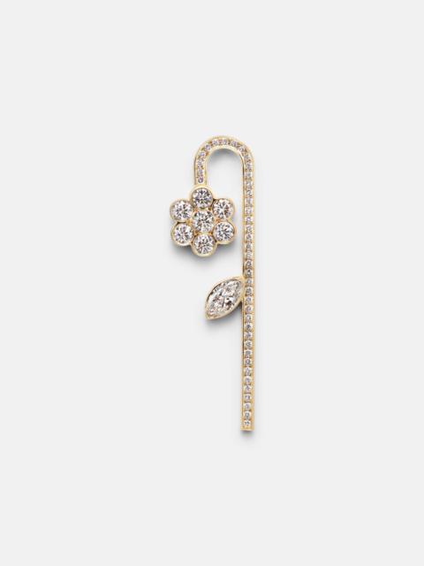 Tournesol 18kt gold earring with diamonds