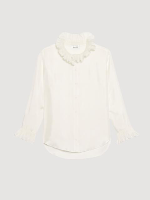 SILK SHIRT WITH GATHERED COLLAR