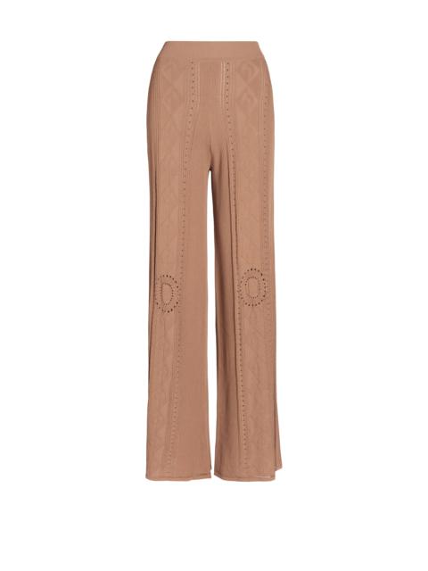 Pointelle Knitted Distressed Pants